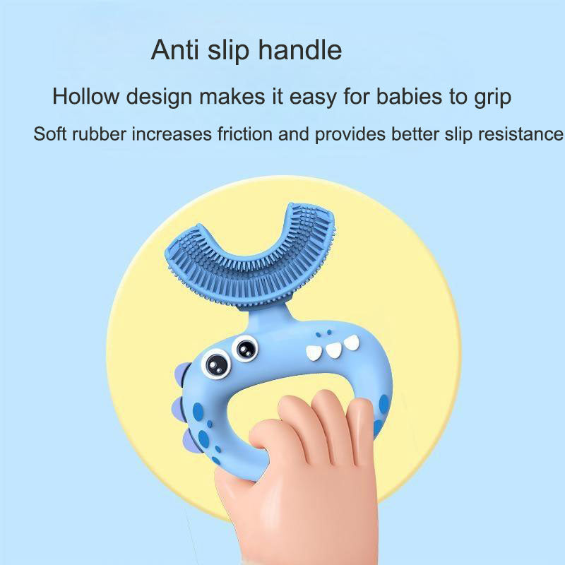 alt="Children's toothbrush Tiktok silicone baby toothbrush helps clean baby teeth"