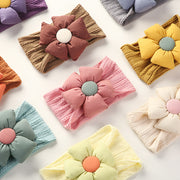 Children's Headband Jacquard Nylon Flower Baby Headband Soft Non-Scratch Wide-Brimmed Baby Headband