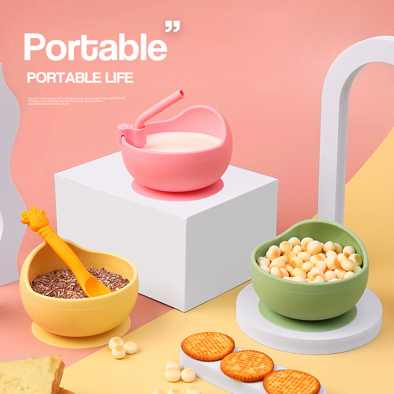 Side view of Learning to Eat Bowl Set for toddlers