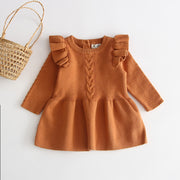 Baby girl knitted dress baby warm dress knitted princess sweater sweater