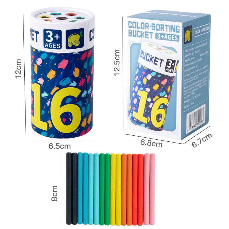 Color sorting activity with Children's puzzle color classification cup