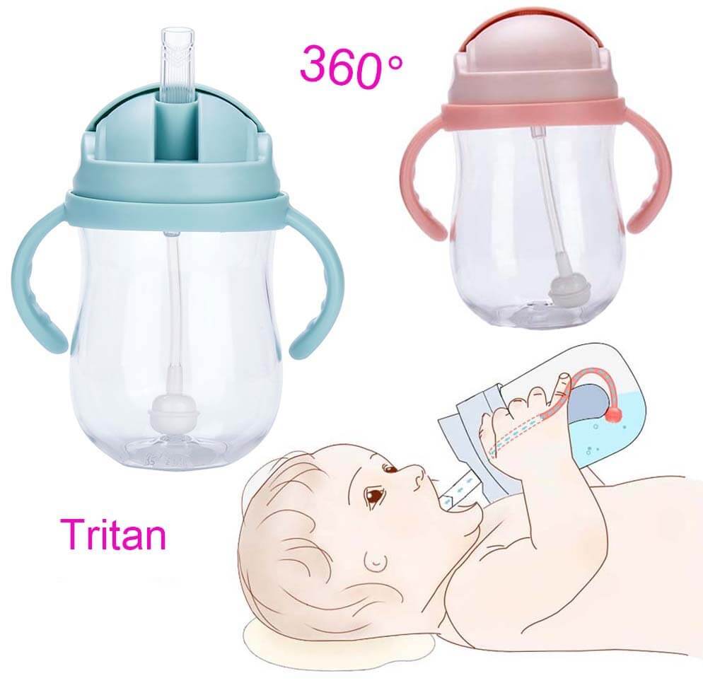 Newborn Silicon Feeding Kids Toddle Baby Drink Cups Water bottle with handles