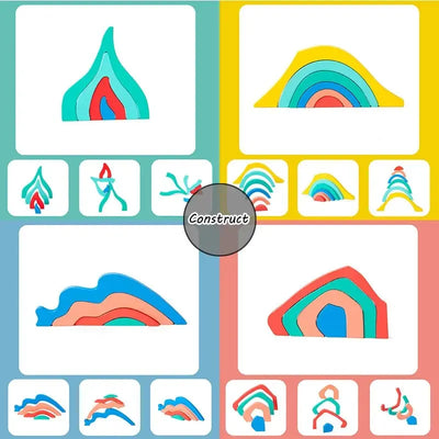 Children's Wooden Four Elements Puzzle Blocks