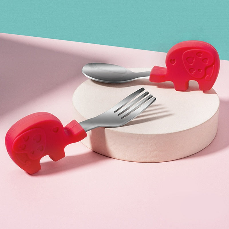 Blue Non-Spill Baby Feeding Bowl and Spoon Set for babies