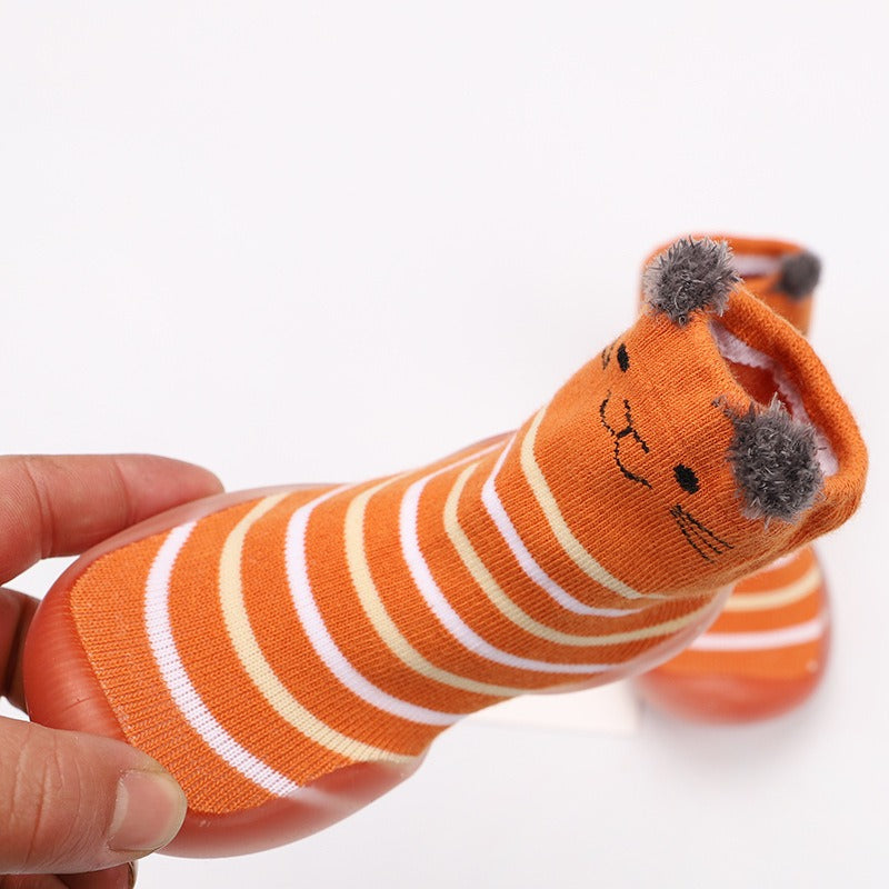 Baby walking confidently in Baby Cartoon Walking Shoes