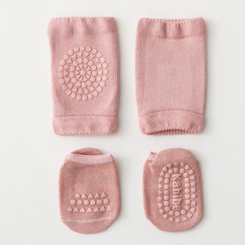 <img src="baby-knee-pad-socks-set-5.jpg" alt="Cute Baby Knee Pad Socks Set for toddlers" />