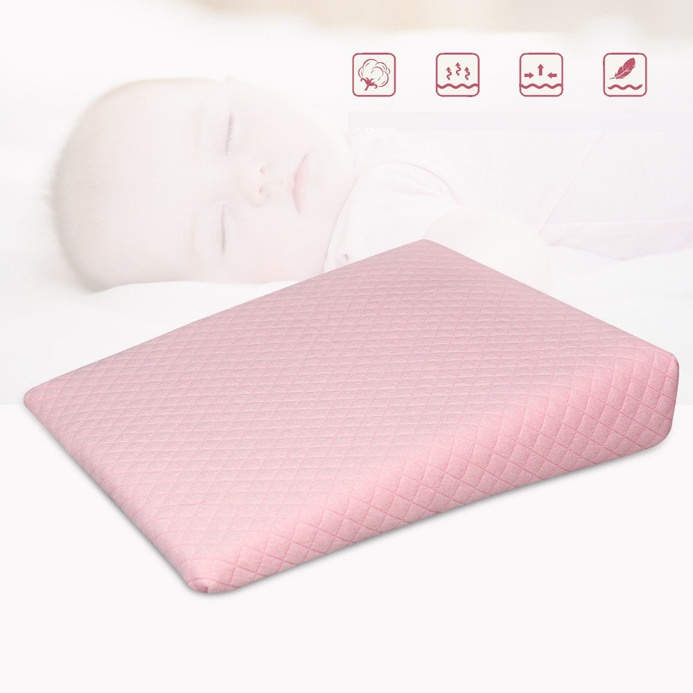 "Memory cotton filling inside Baby Anti Spitting Pillow Baby Pillow Removable Washable Slope Anti Overflow Pillow Memory Cotton Baby Pillow"
