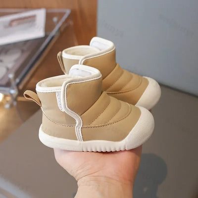 Toddler Wearing Autumn Winter Children Snow Boots Baby Girls Boys Boots Soft Sole Non-slip Outdoor Thick Plush Kids Boots
