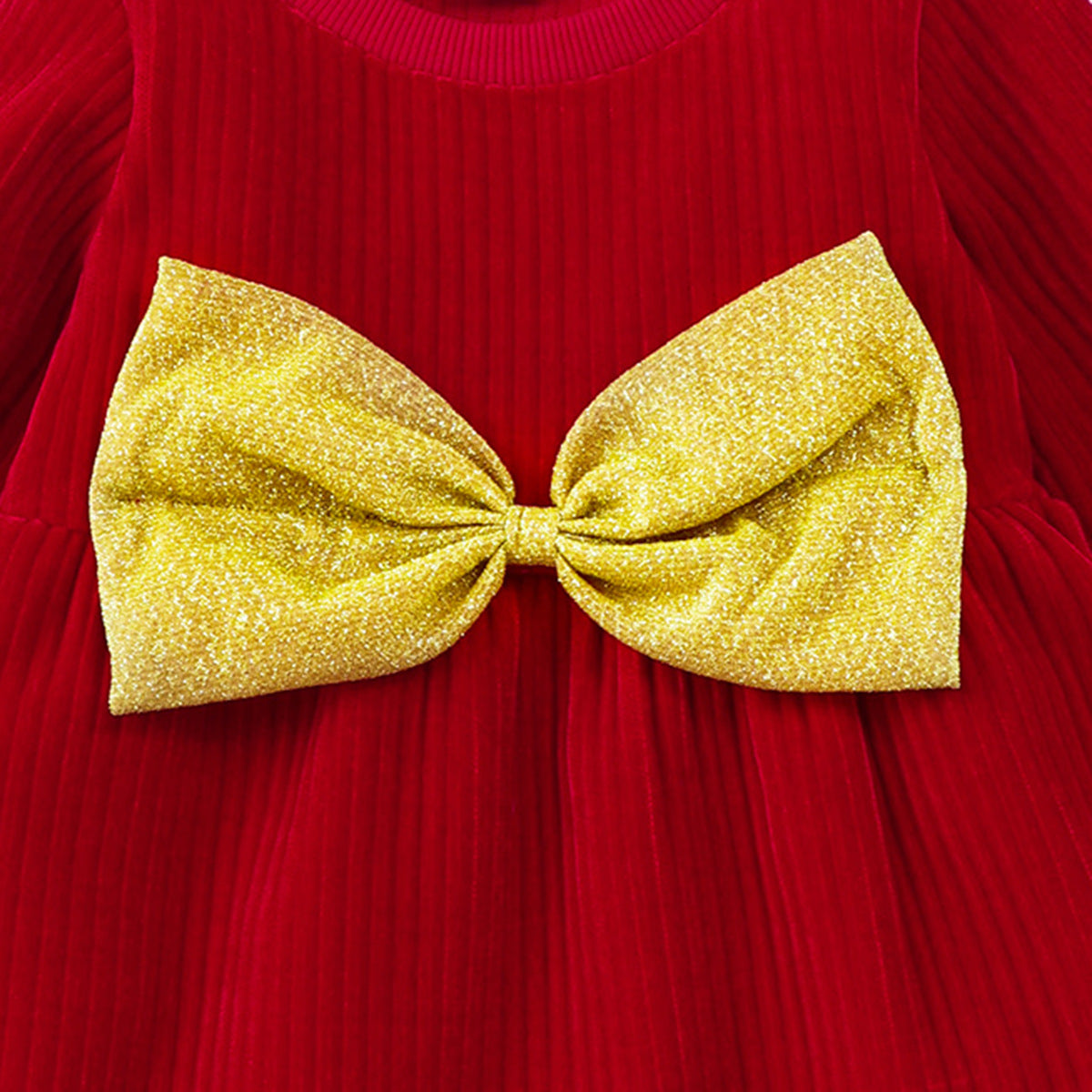 "Toddler wearing Korean Little Princess Dress Winter Children’s Dress indoors"