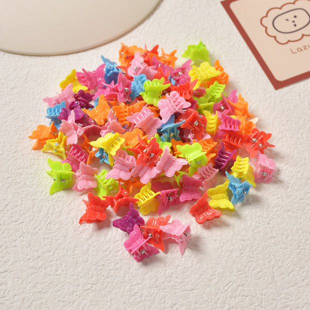 100pcs of Hyuna Hairpin Color Small Claw Clip Children Braided Hairpin Candy Peas Clip Baby Butterfly Headdress