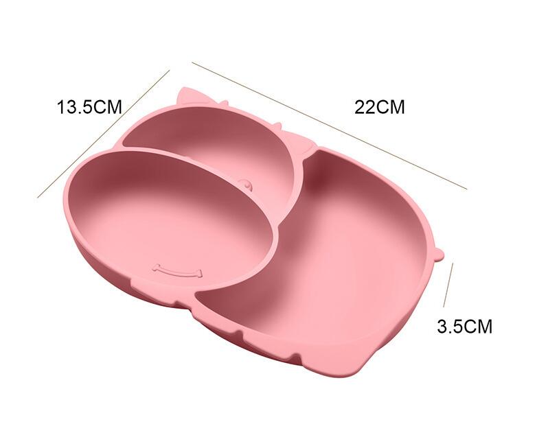 Set of Silicone Baby Dinner Plate with matching bowls and utensils