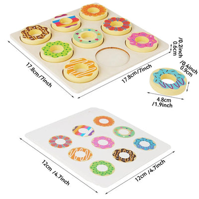 Sweet Donut Matching Card pieces spread on table