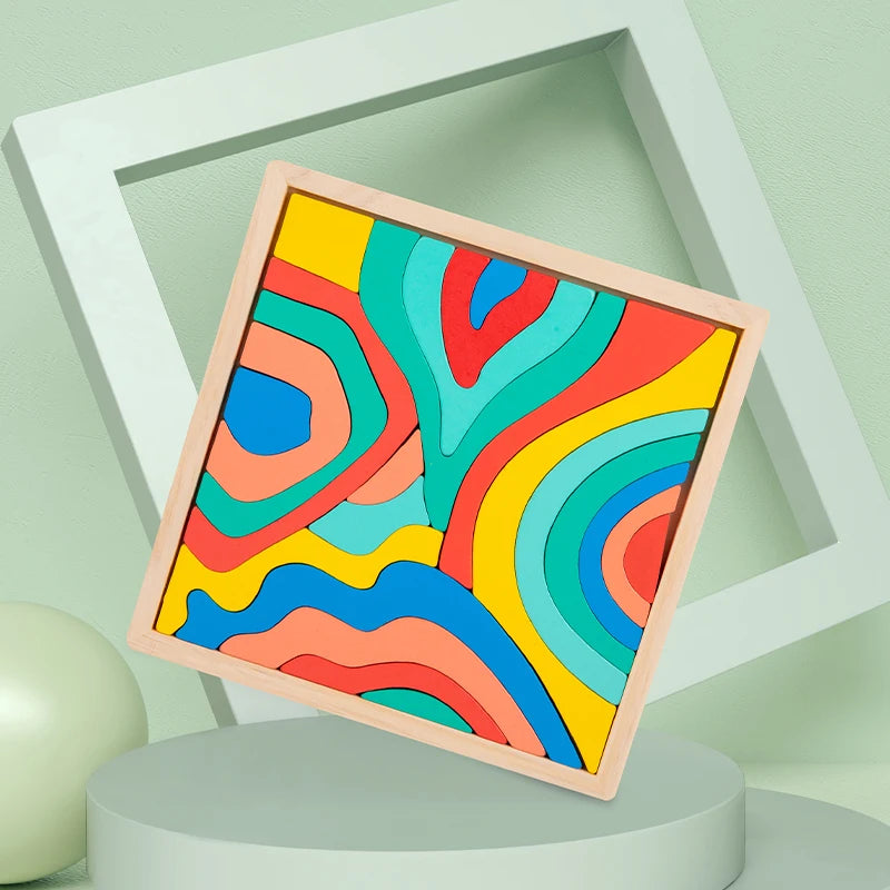 Children's Wooden Four Elements Puzzle Blocks