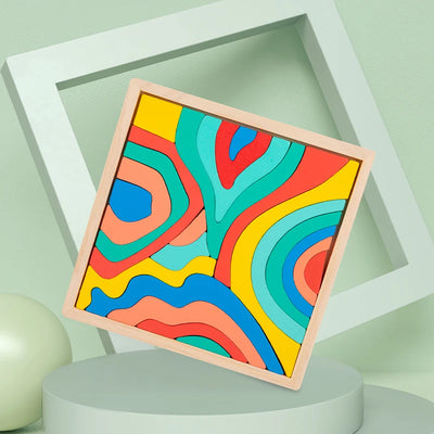 Children's Wooden Four Elements Puzzle Blocks