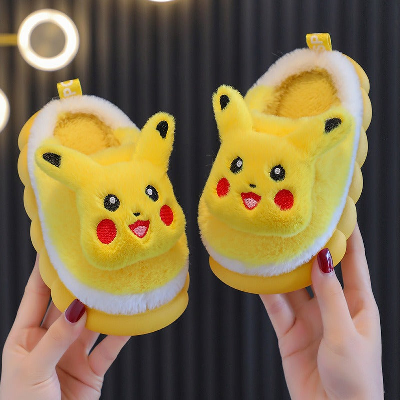 Side view of Winter Children's Cotton Slippers showing non-slip sole
