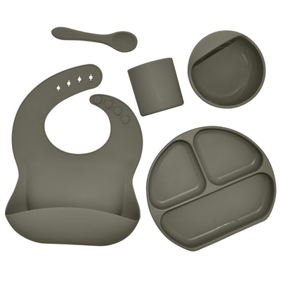 Baby Eating with Baby Feeding Bowl and Spoon Set