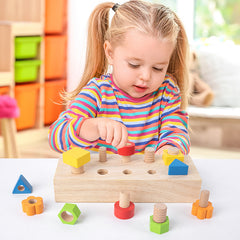 Children's screw tightening tool table with colorful nuts and screws