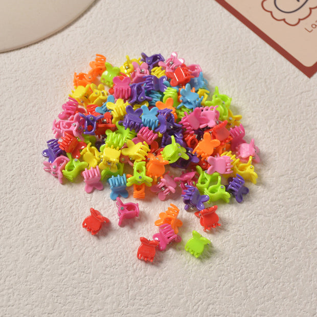 100pcs of Hyuna Hairpin Color Small Claw Clip Children Braided Hairpin Candy Peas Clip Baby Butterfly Headdress