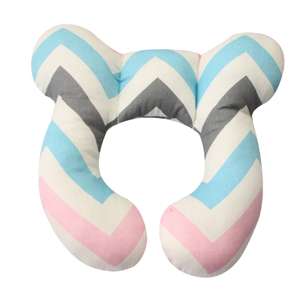 alt="Close-up of Baby Head Protection U-Shaped Pillow stitching and design"