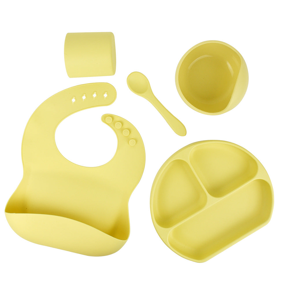 Bib with Saliva Pocket from Baby Feeding Bowl and Spoon Set