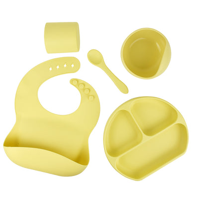 Bib with Saliva Pocket from Baby Feeding Bowl and Spoon Set