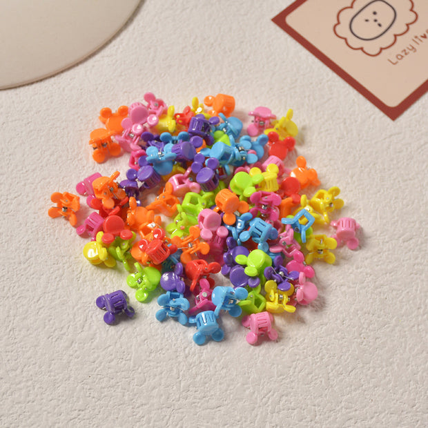 100pcs of Hyuna Hairpin Color Small Claw Clip Children Braided Hairpin Candy Peas Clip Baby Butterfly Headdress