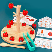 Fun Apple Picking Game Children's Puzzle Digital Cognitive Teaching Tool Baby Focus Training Splicing Wooden Christmas Toy Gift