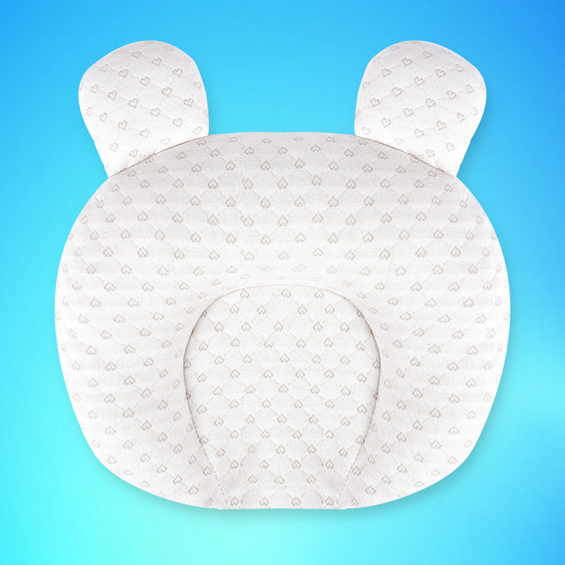 "Parent holding Baby Pillow Newborn 0-1 Year Old Baby Products Anti Deviation Head Latex Set Pillow Color Cotton Pillow"