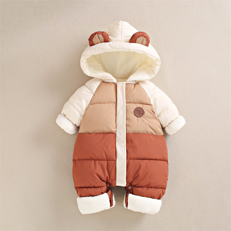 Outdoor Baby down cotton jacket jumpsuit – Keeps babies cozy and snug