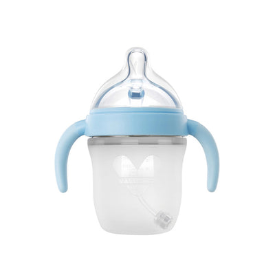 Alt: Travel-friendly Baby Silicone Feeding Bottle with soft nipple