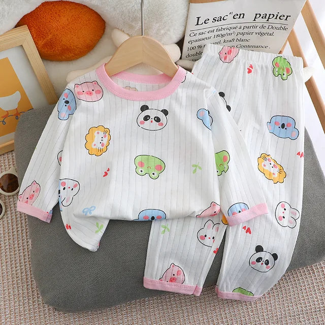 Comfortable fit New Summer Children's Long-sleeved Trousers Home set