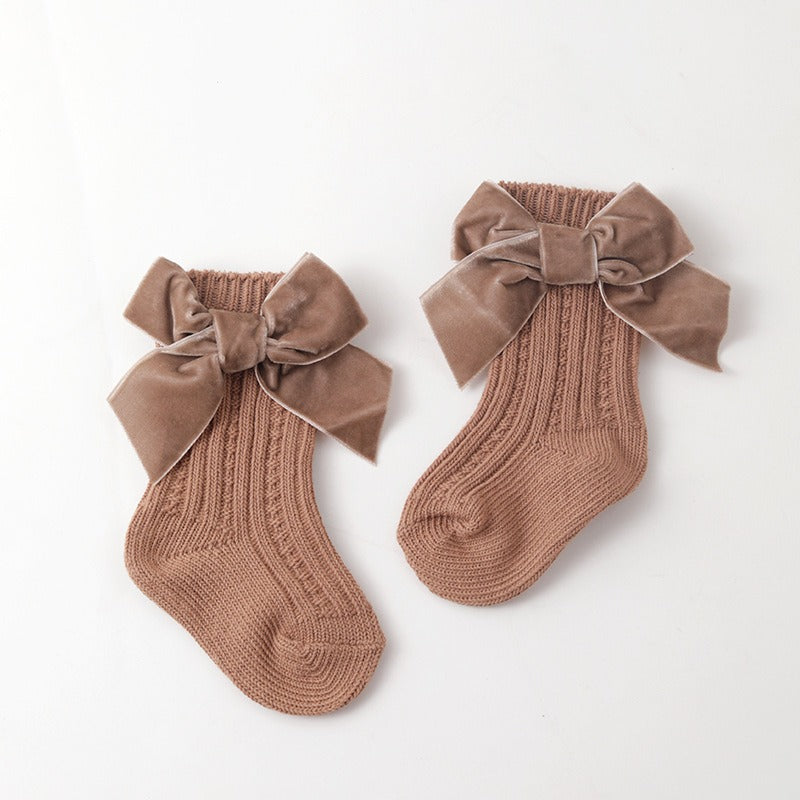 Side view of Baby Thick Needle Socks showing medium-length design