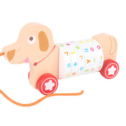 Wooden children's animals small dogs crocodiles yellow ducks digital tractors pull wires baby walkers toys