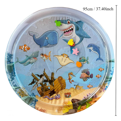 Crawling Water Mat Baby Inflatable Toy with ocean animals