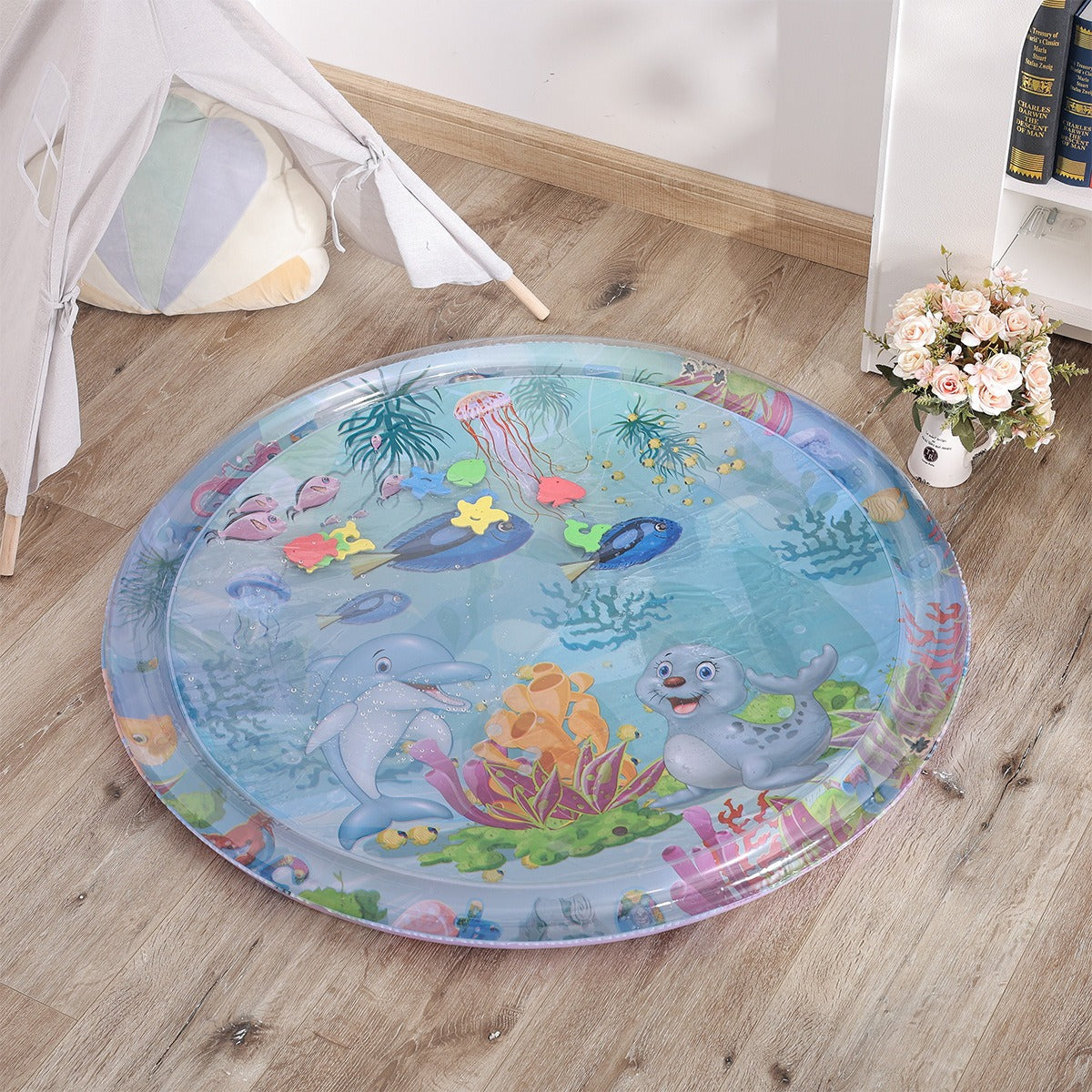 Cute ocean Crawling Water Mat Baby Inflatable Toy for newborns