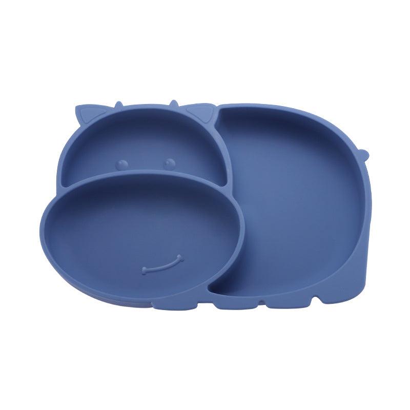 Top view of Silicone Baby Dinner Plate showing compartments