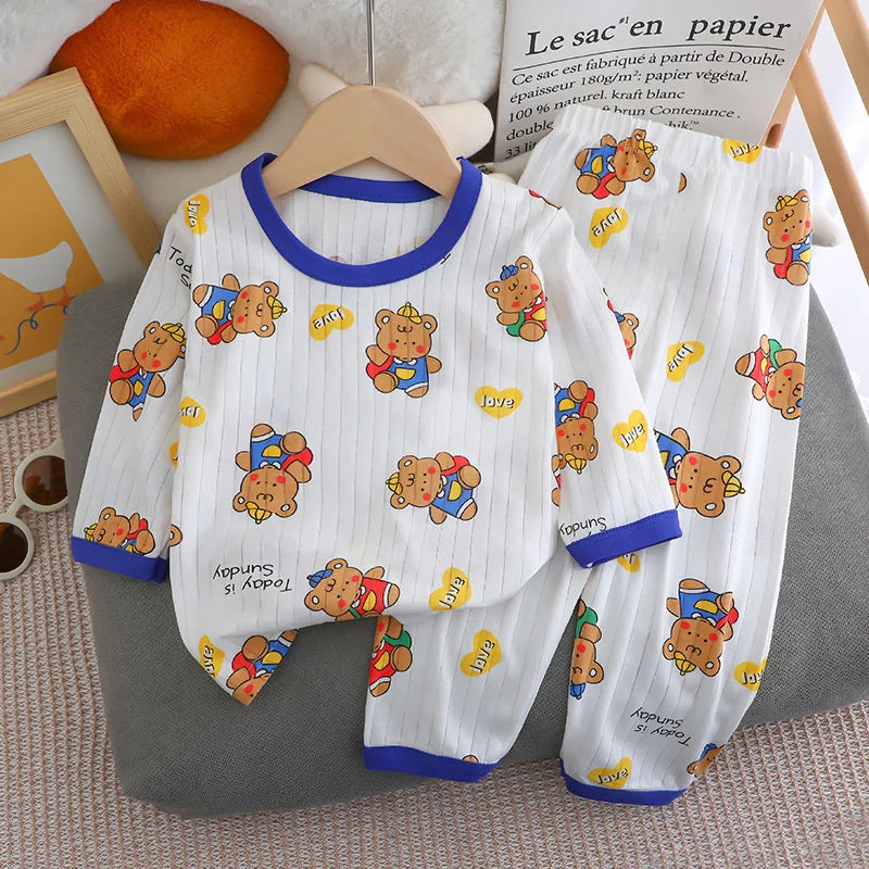 Close-up of New Summer Children's Long-sleeved Trousers Home cotton fabric