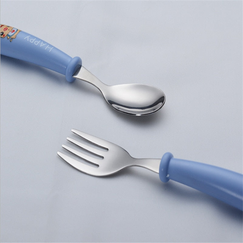Toddler Tableware Set with divided plate and matching utensils