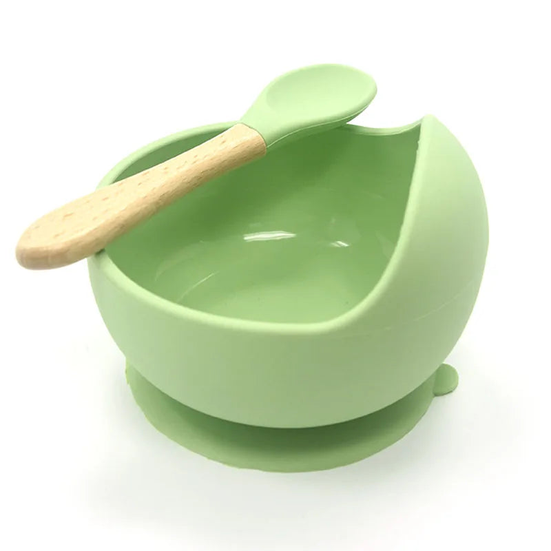 Set of Baby Silicone Tableware in multiple bright colors