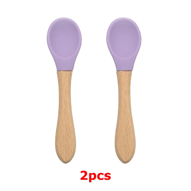 Set of Baby Silicone Tableware in multiple bright colors