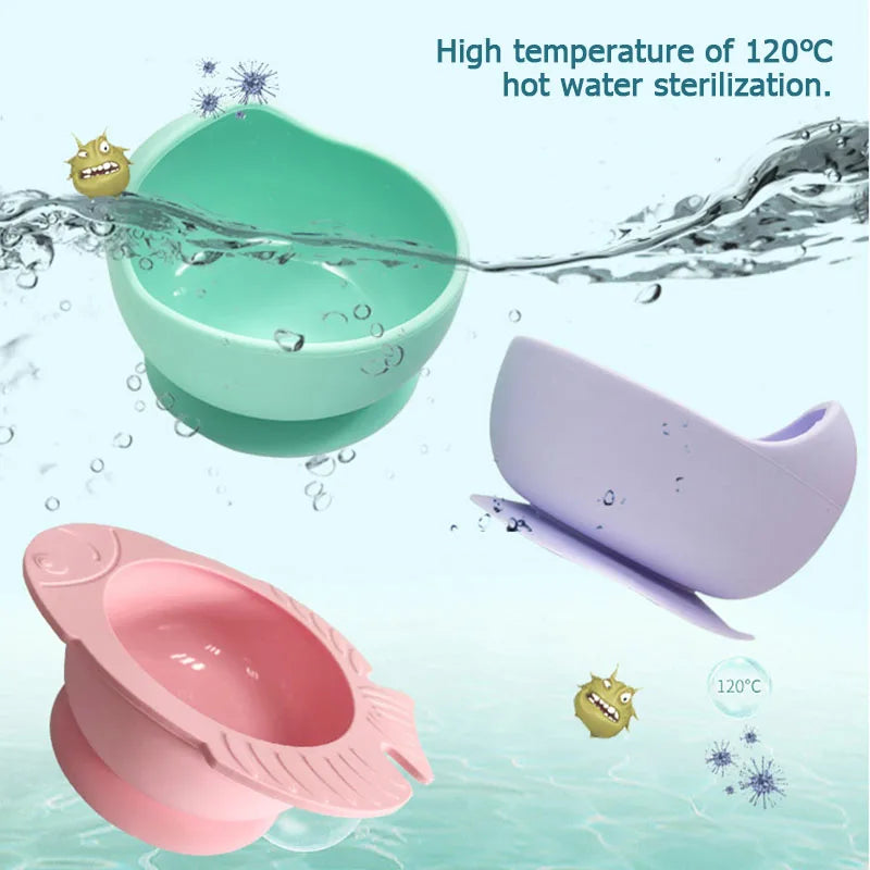 Close-up of Baby Silicone Tableware soft silicone spoon