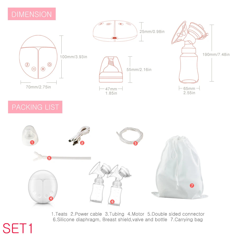 Electric Breast Pump packaging for safe and hygienic use