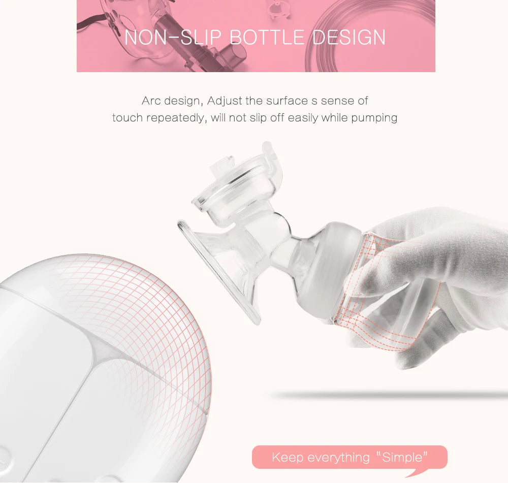 Side view of Electric Breast Pump showing ergonomic design