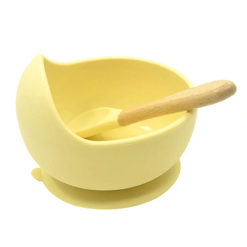 Close-up of Baby Silicone Tableware soft silicone spoon