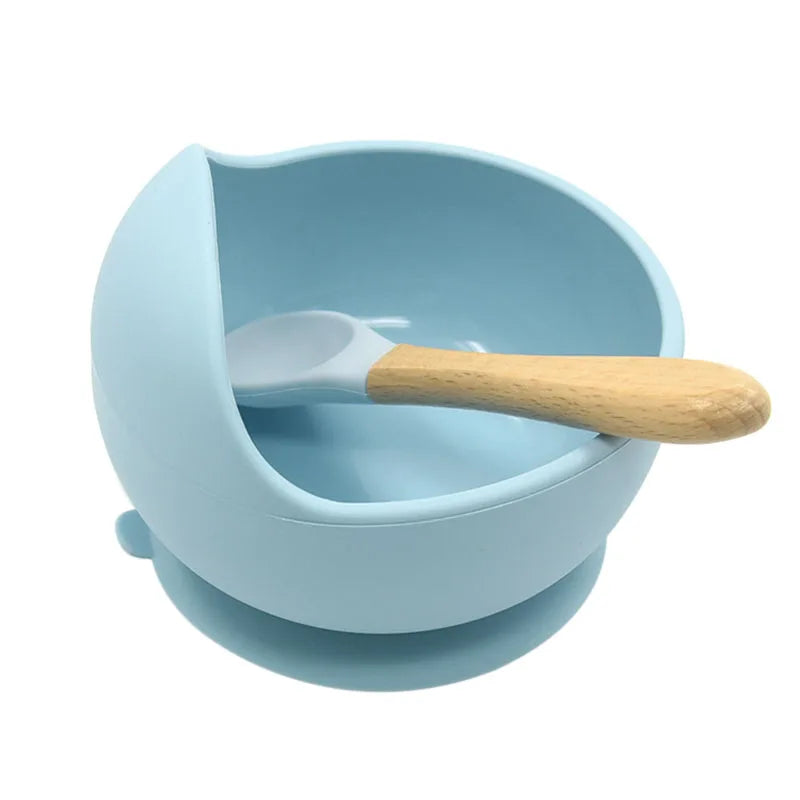 Baby Silicone Tableware set with suction bowl, water bowl, and spoon