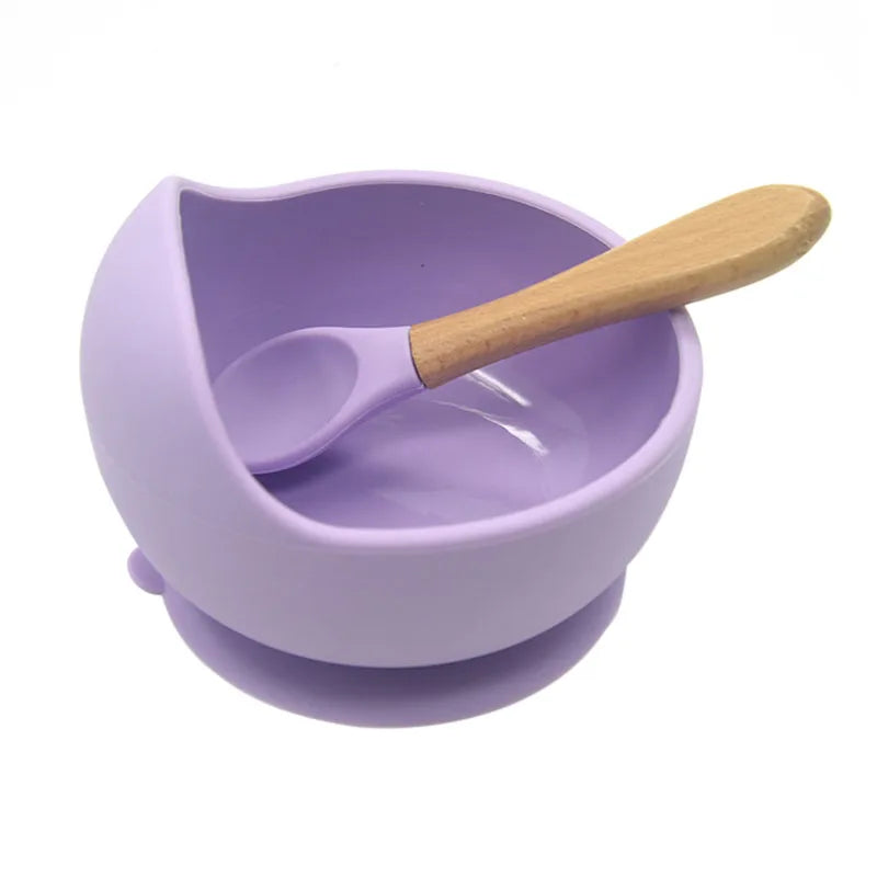 Side view of Baby Silicone Tableware showing strong suction base